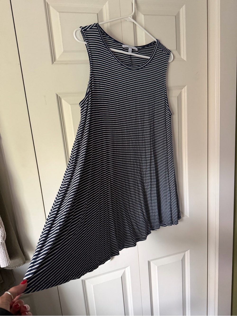 Fever Navy & White Striped Sleeveless Tank